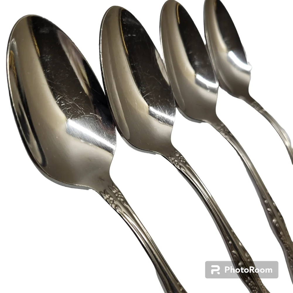 *M5 Onieda silverwear 7" soup dinner spoons Bourbon style pattern set o… - Picture 2 of 9